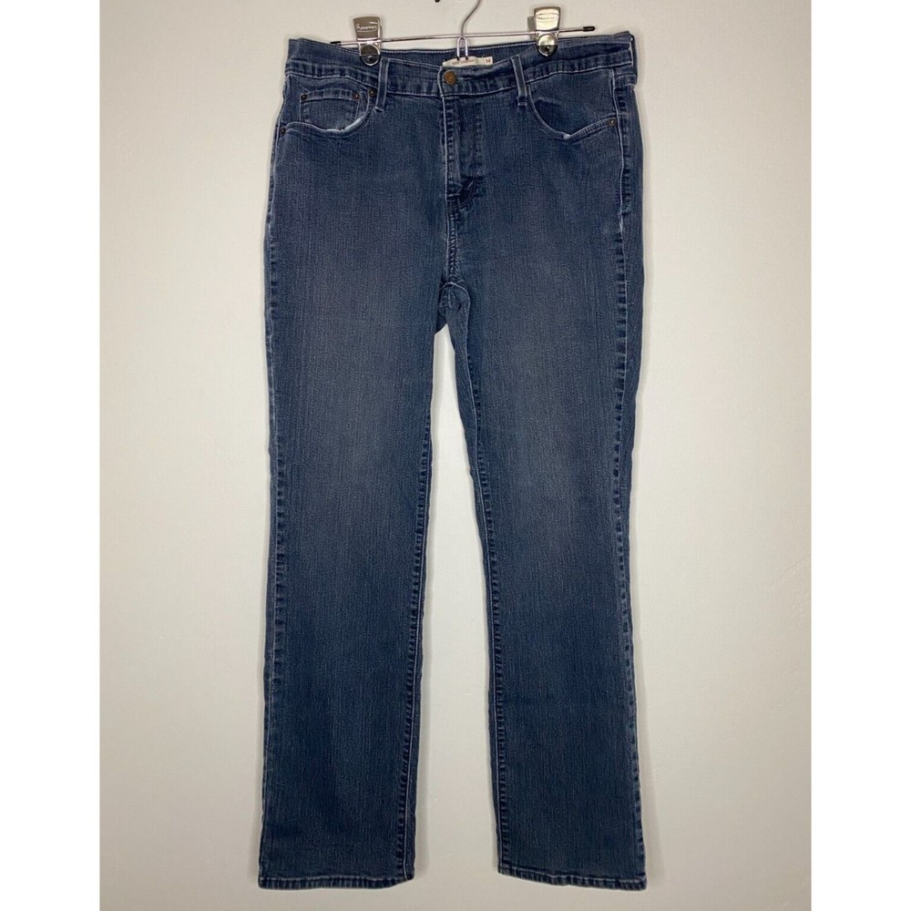 Levis 505 Jeans Women Straight Leg Blue Denim Pants Size 14